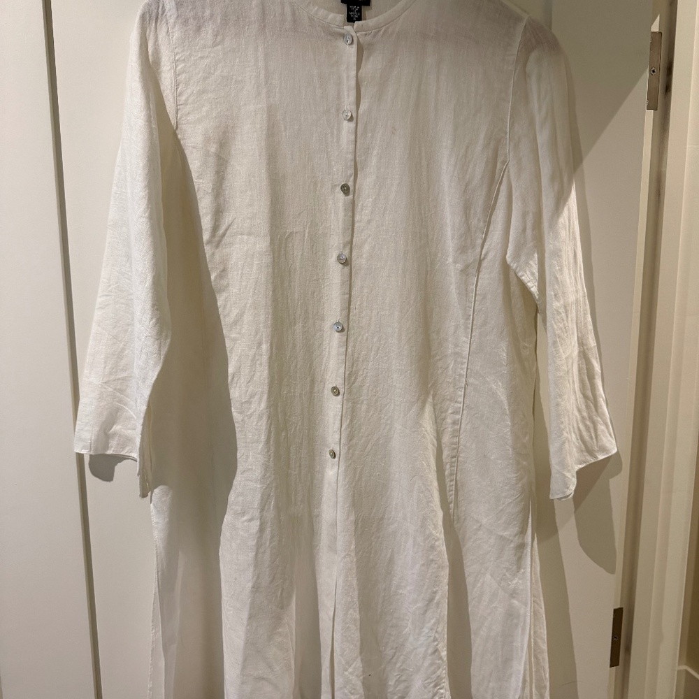 Eileen Fisher linen tunic, white
